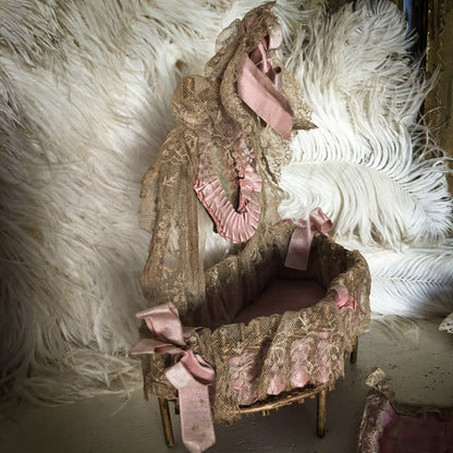 Antique French Lace Doll Bed