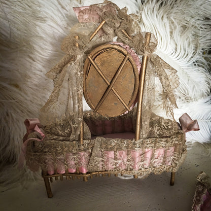 Antique French Lace Doll Bed