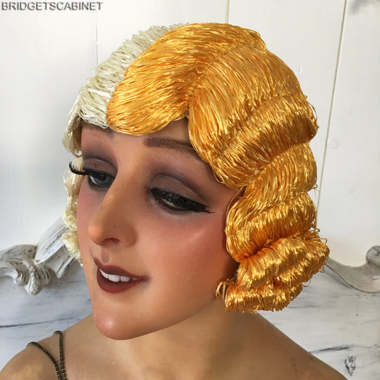 1920s 2-Colored Flapper Wig Gold