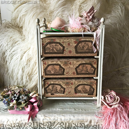 Antique French Doll Drawer Cabinet