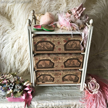 Antique French Doll Drawer Cabinet