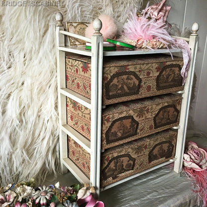 Antique French Doll Drawer Cabinet