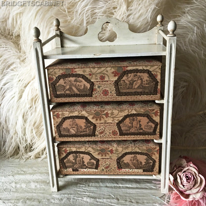Antique French Doll Drawer Cabinet