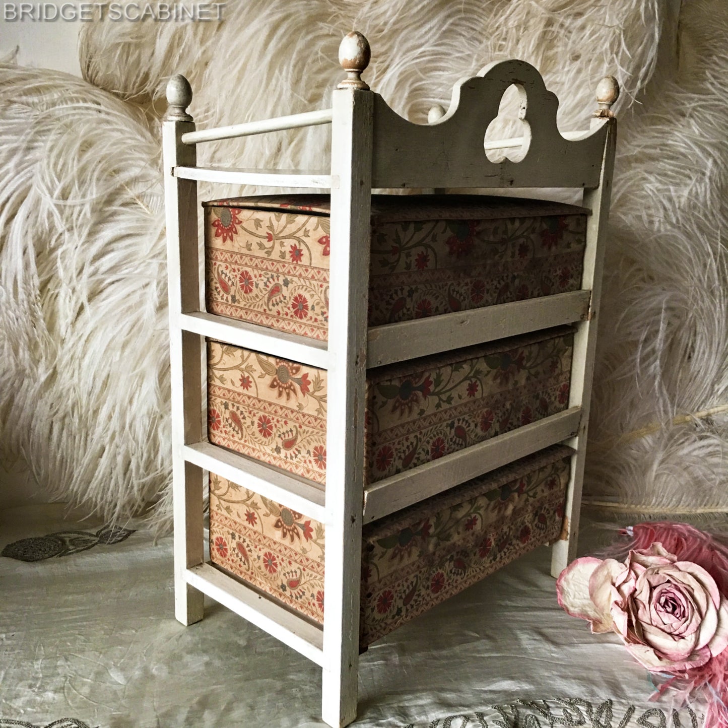 Antique French Doll Drawer Cabinet