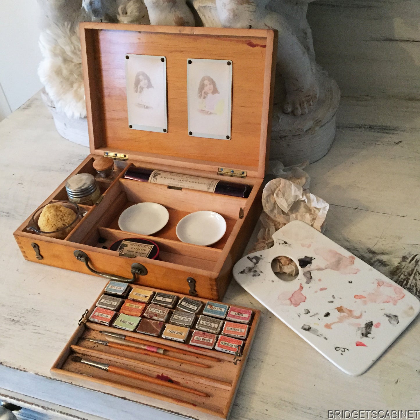 1880s French Artist Photographe Paint Box