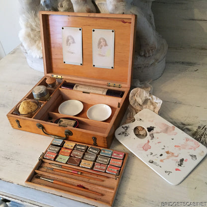 1880s French Artist Photographe Paint Box