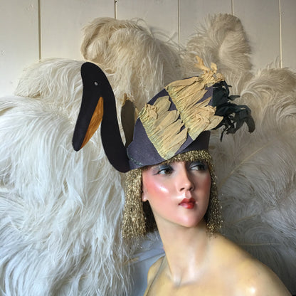 1920s French Crepe Paper Hat