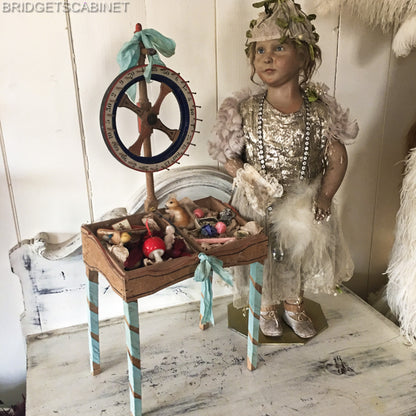 Antique Wheel of Fortune Toy Game Doll