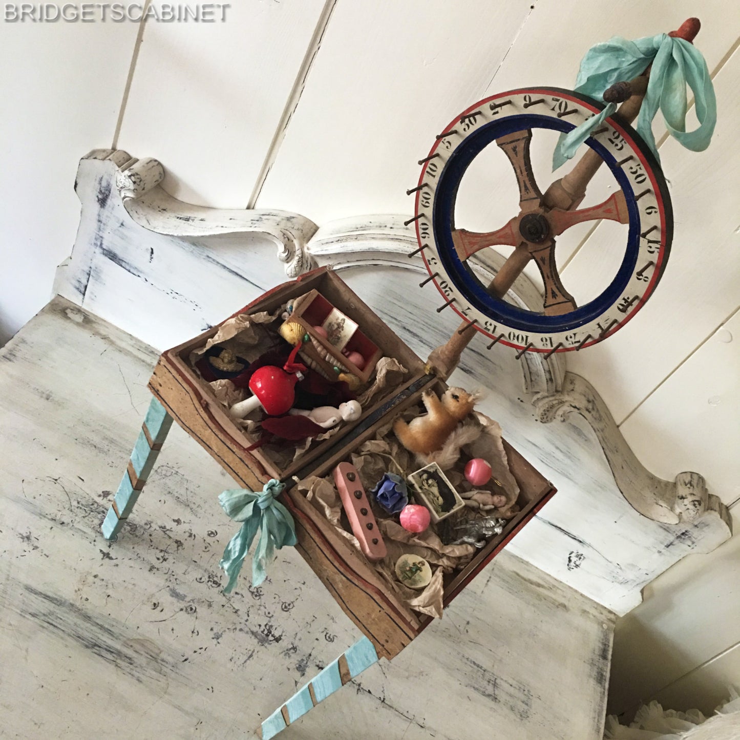 Antique Wheel of Fortune Toy Game Doll