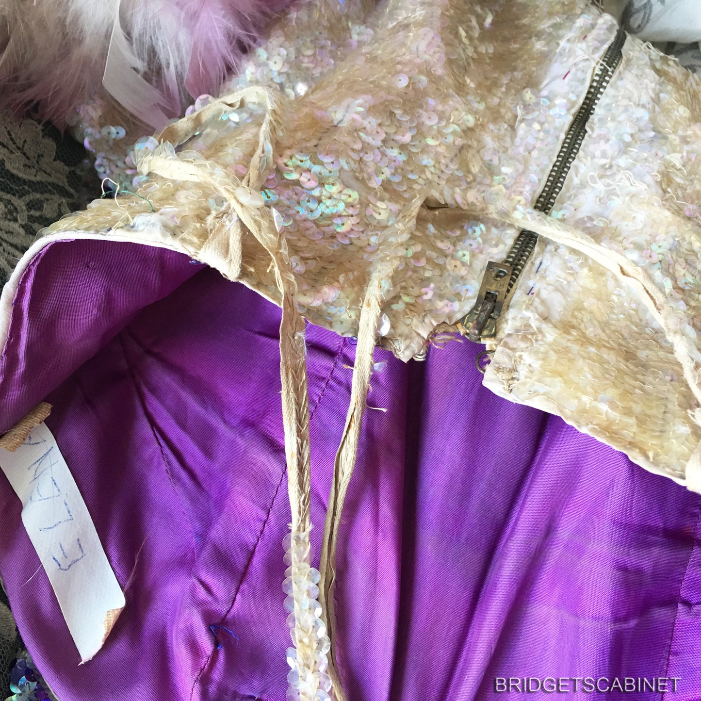 1940s Sequin Vintage Evening Show Dress