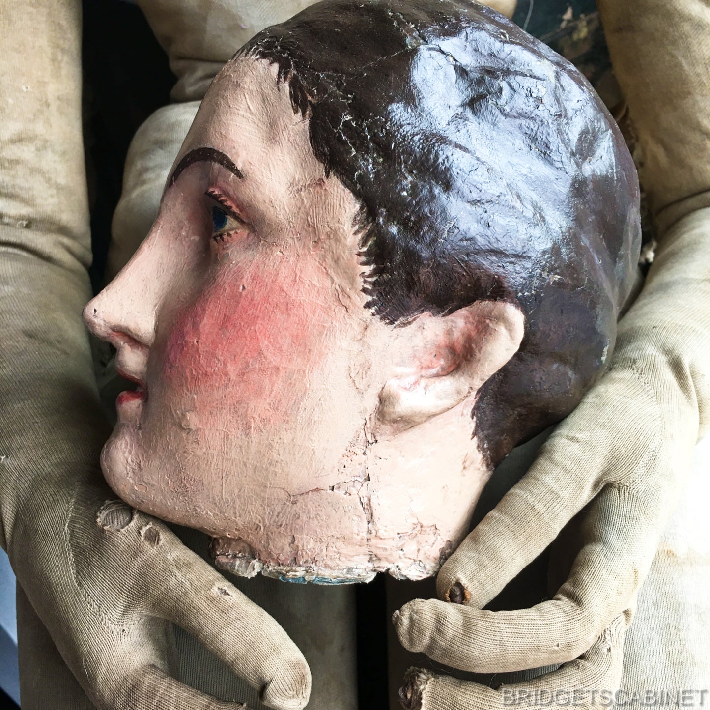 1880 Lay Figure Artist Mannequin Head