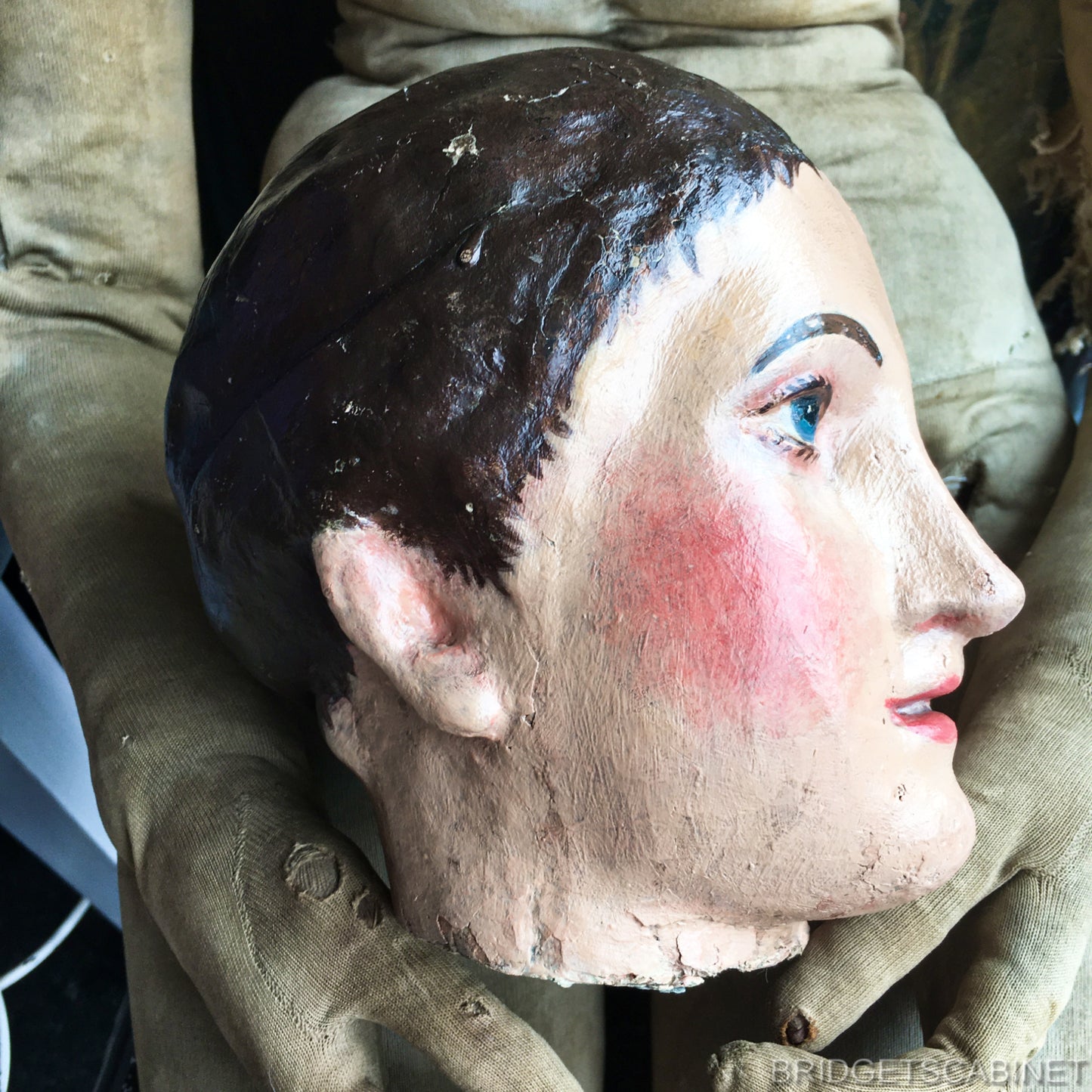 1880 Lay Figure Artist Mannequin Head