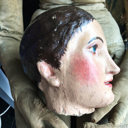 1880 Lay Figure Artist Mannequin Head