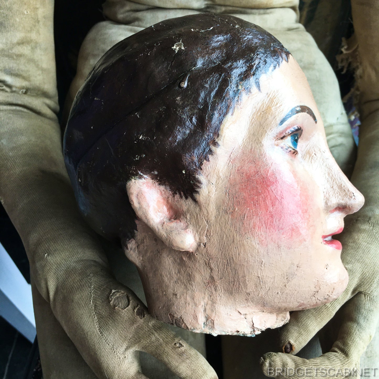 1880 Lay Figure Artist Mannequin Head
