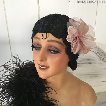 1920s Black Evening Flapper Wig
