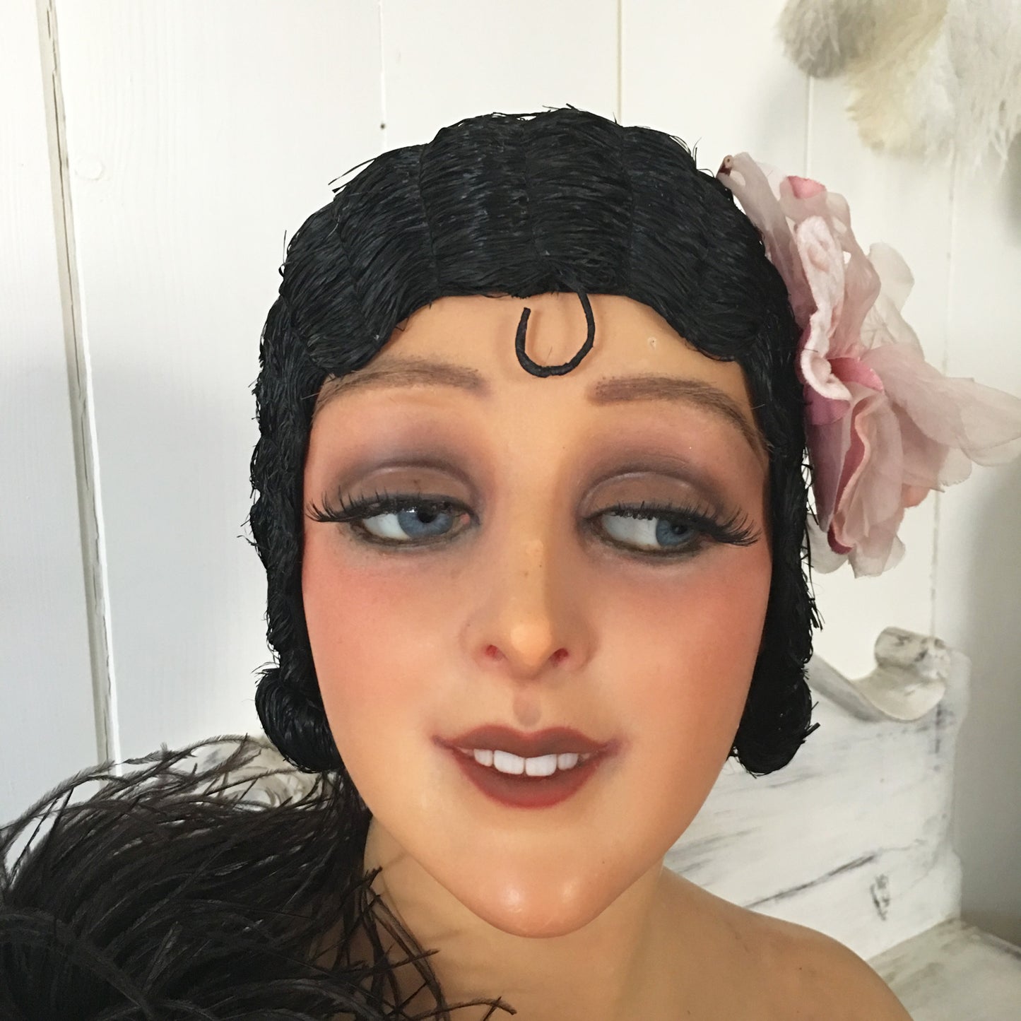 1920s Black Evening Flapper Wig