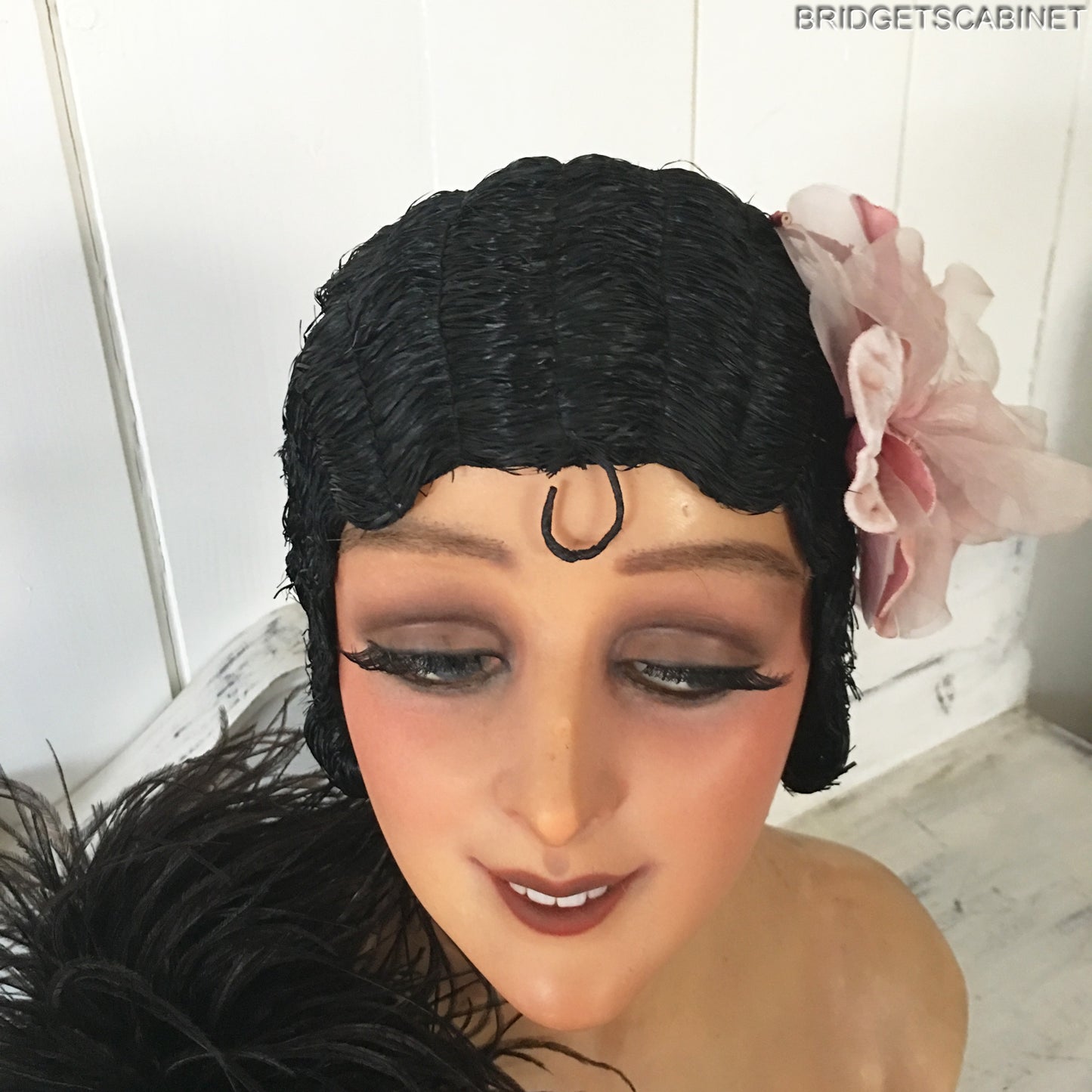 1920s Black Evening Flapper Wig