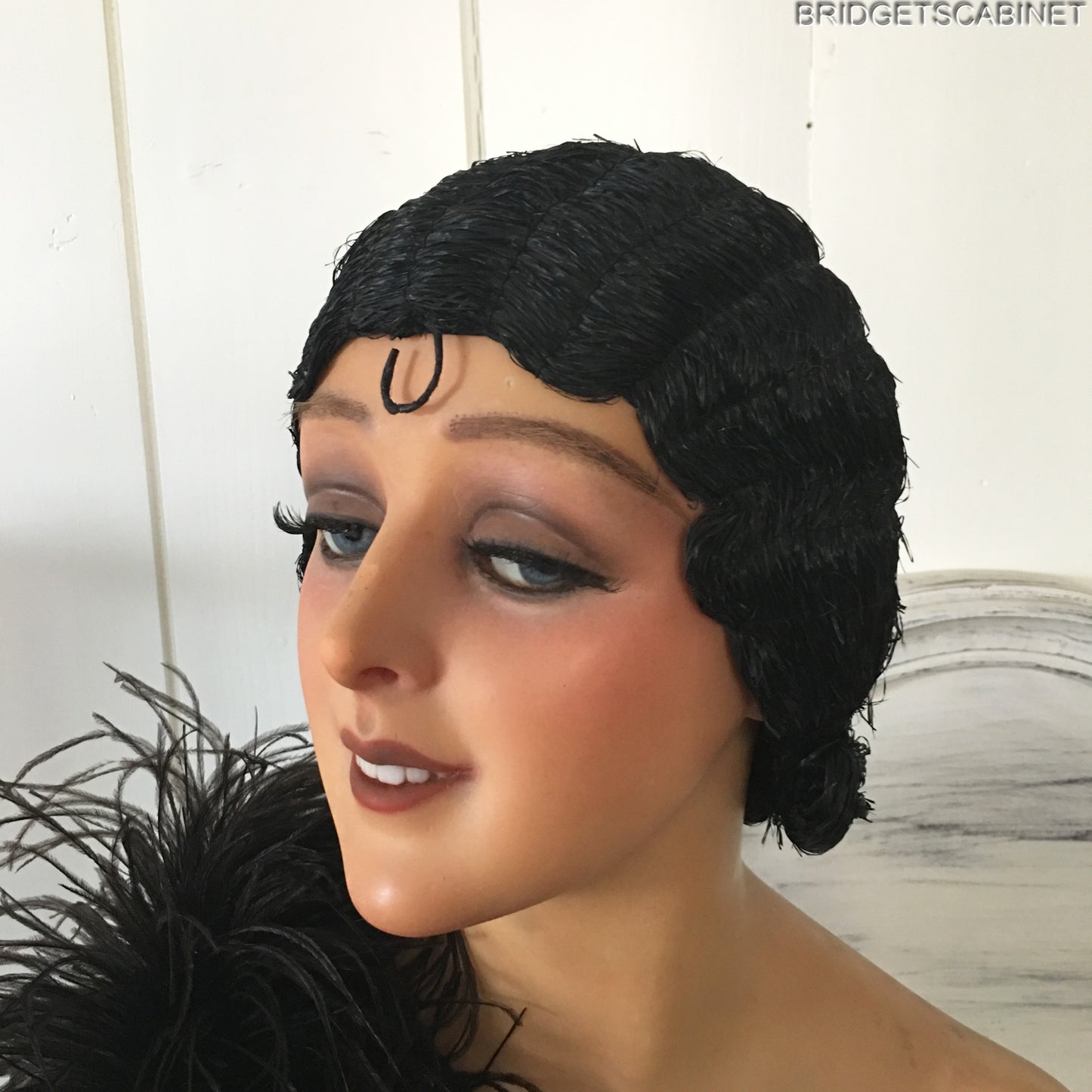 1920s Black Evening Flapper Wig