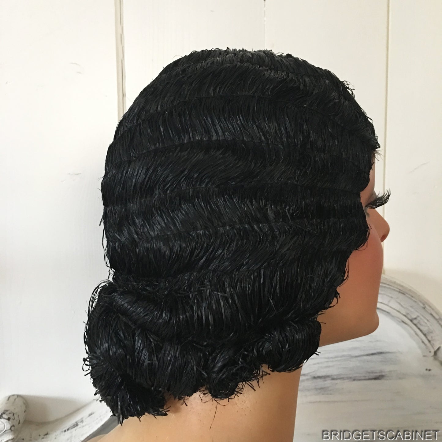 1920s Black Evening Flapper Wig