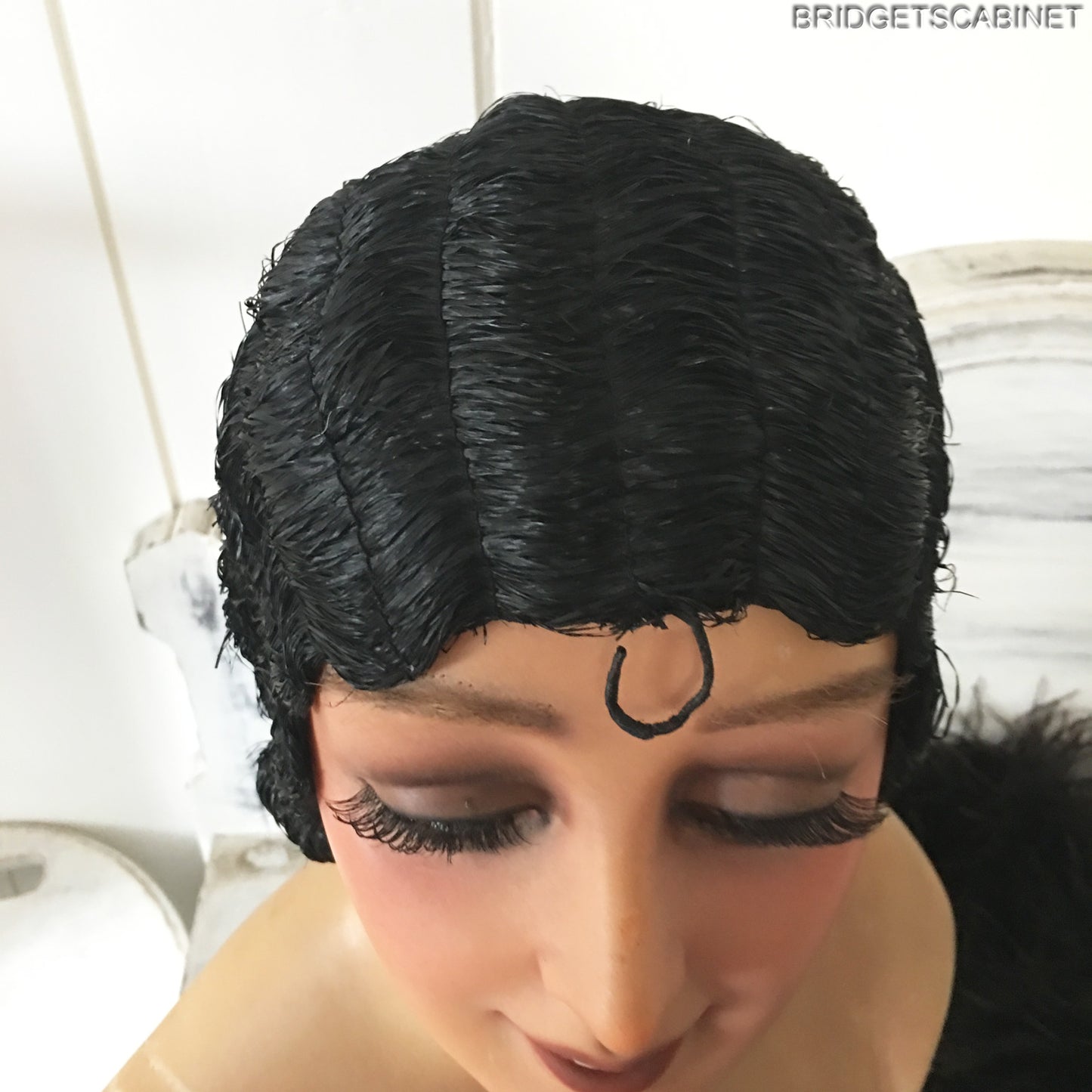1920s Black Evening Flapper Wig