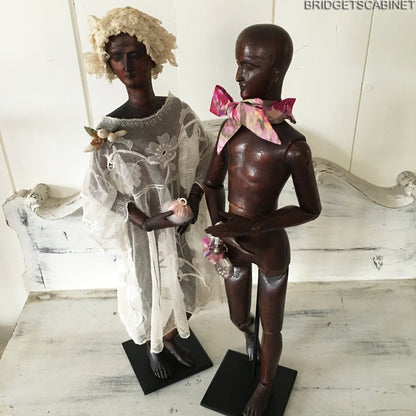 1800's Set of 2 Articulated Artist Figures