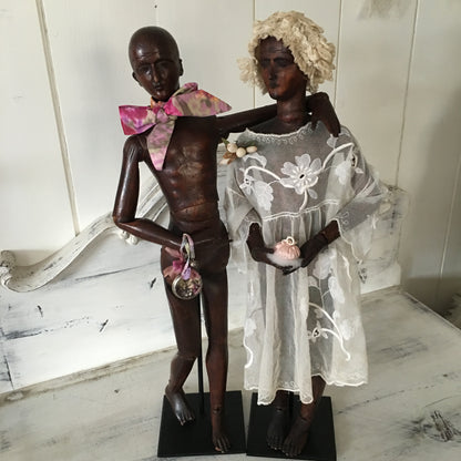 1800's Set of 2 Articulated Artist Figures
