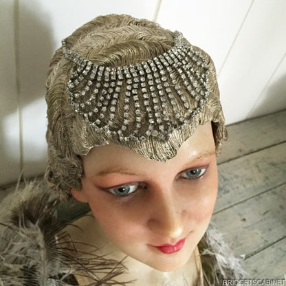 1920s Metal Bullion Flapper Wig