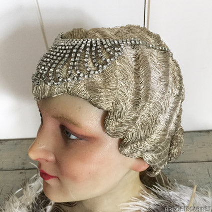 1920s Metal Bullion Flapper Wig