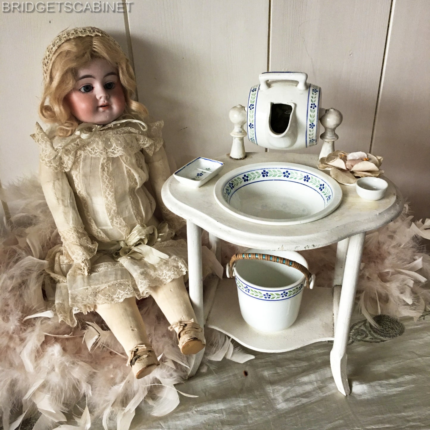 Antique French Doll Toilette Table