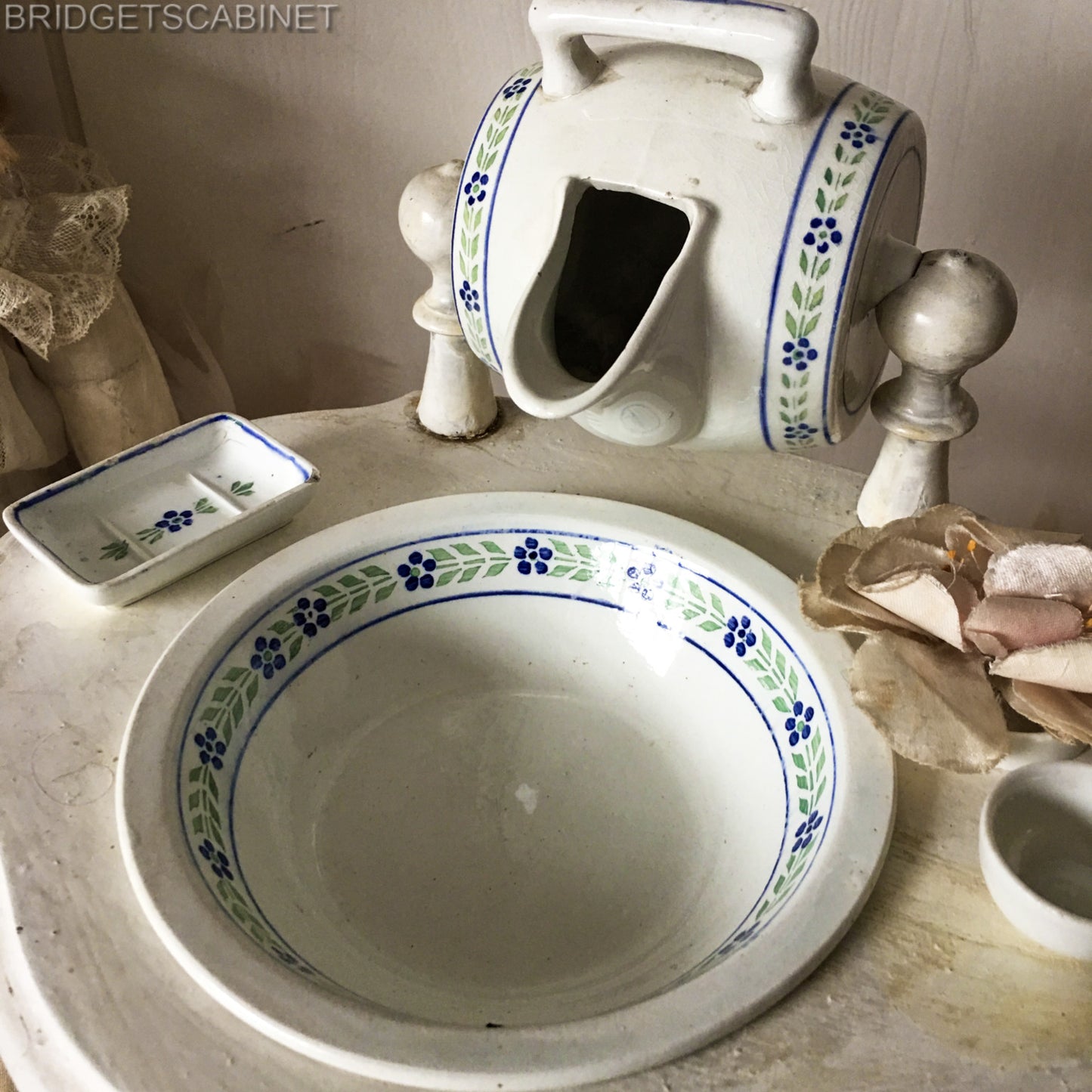 Antique French Doll Toilette Table