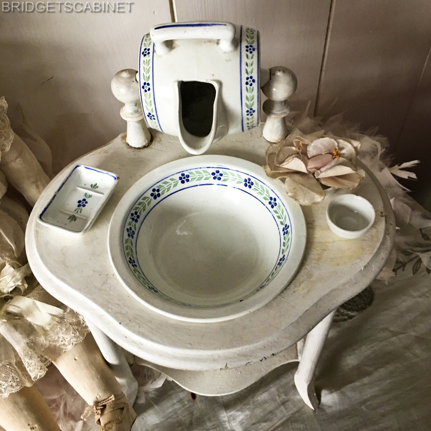 Antique French Doll Toilette Table