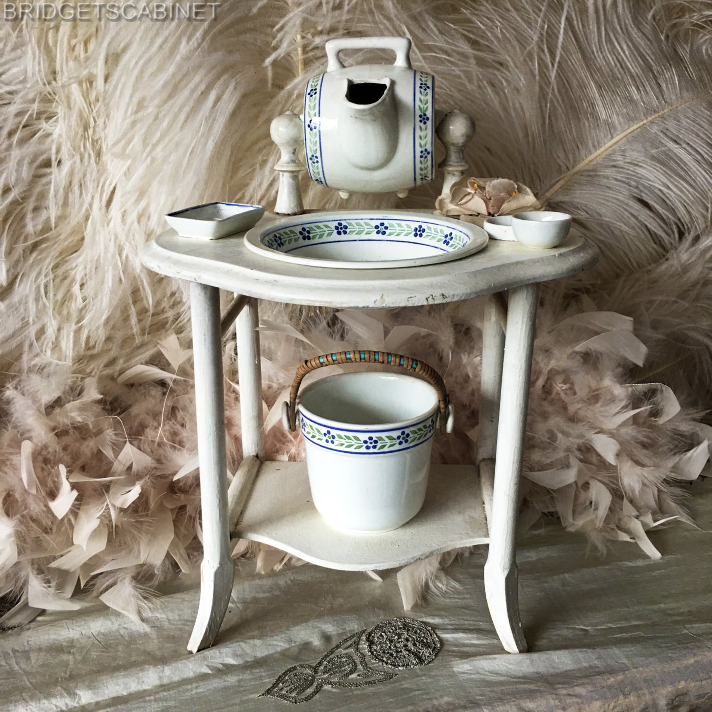 Antique French Doll Toilette Table