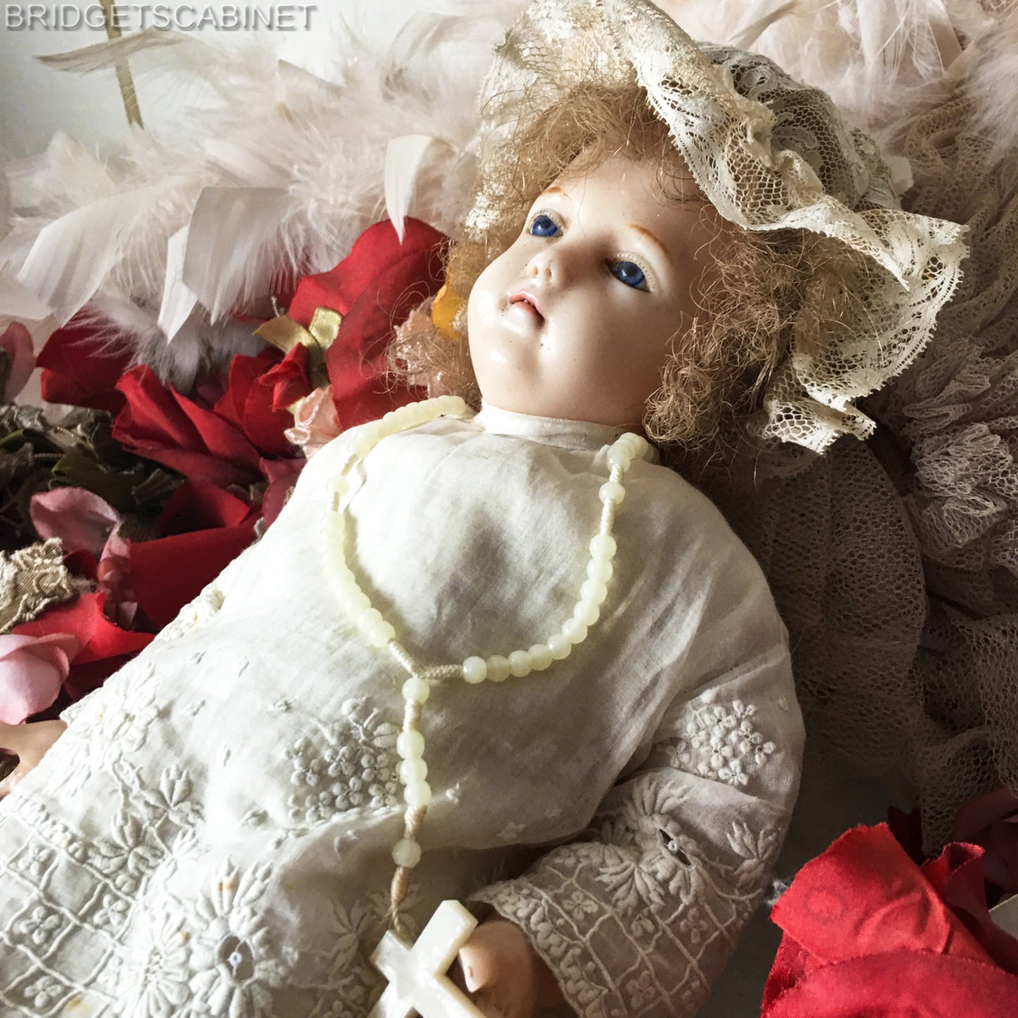 19th Century Wax Poured Baby Jesus Doll