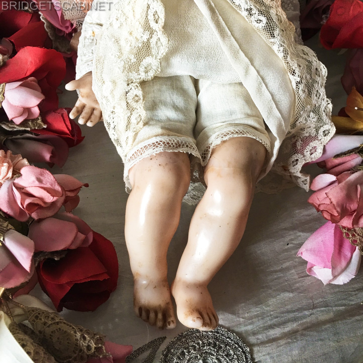 19th Century Wax Poured Baby Jesus Doll