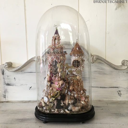 19th Century Victorian Shell Castle Glass Dome