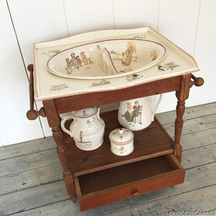 Antique Doll Wash Stand Cabinet