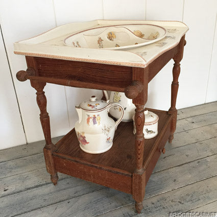 Antique Doll Wash Stand Cabinet