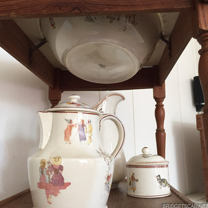 Antique Doll Wash Stand Cabinet