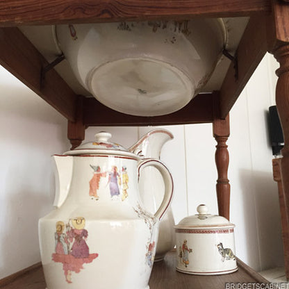 Antique Doll Wash Stand Cabinet