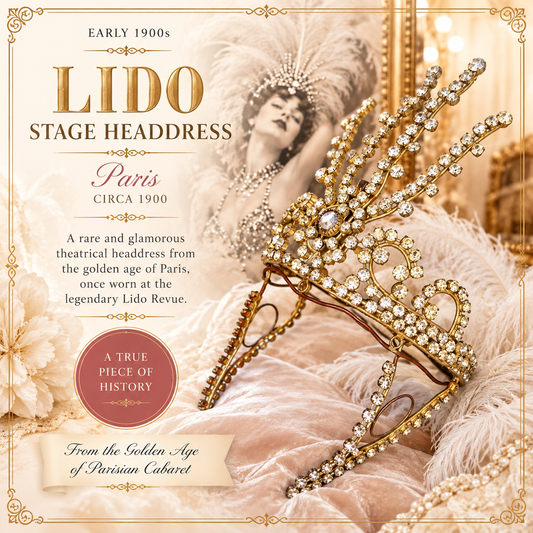 Rare Early 1900s Lido Paris Rhinestone Stage Headdress