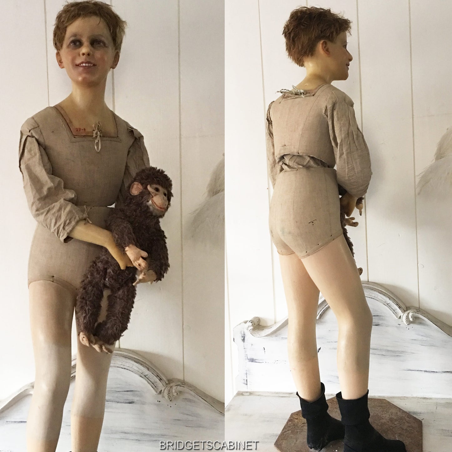 1900s French Full Size Wax Boy Mannequin