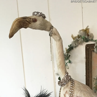 1930s Taxidermy Flamingo Mounted