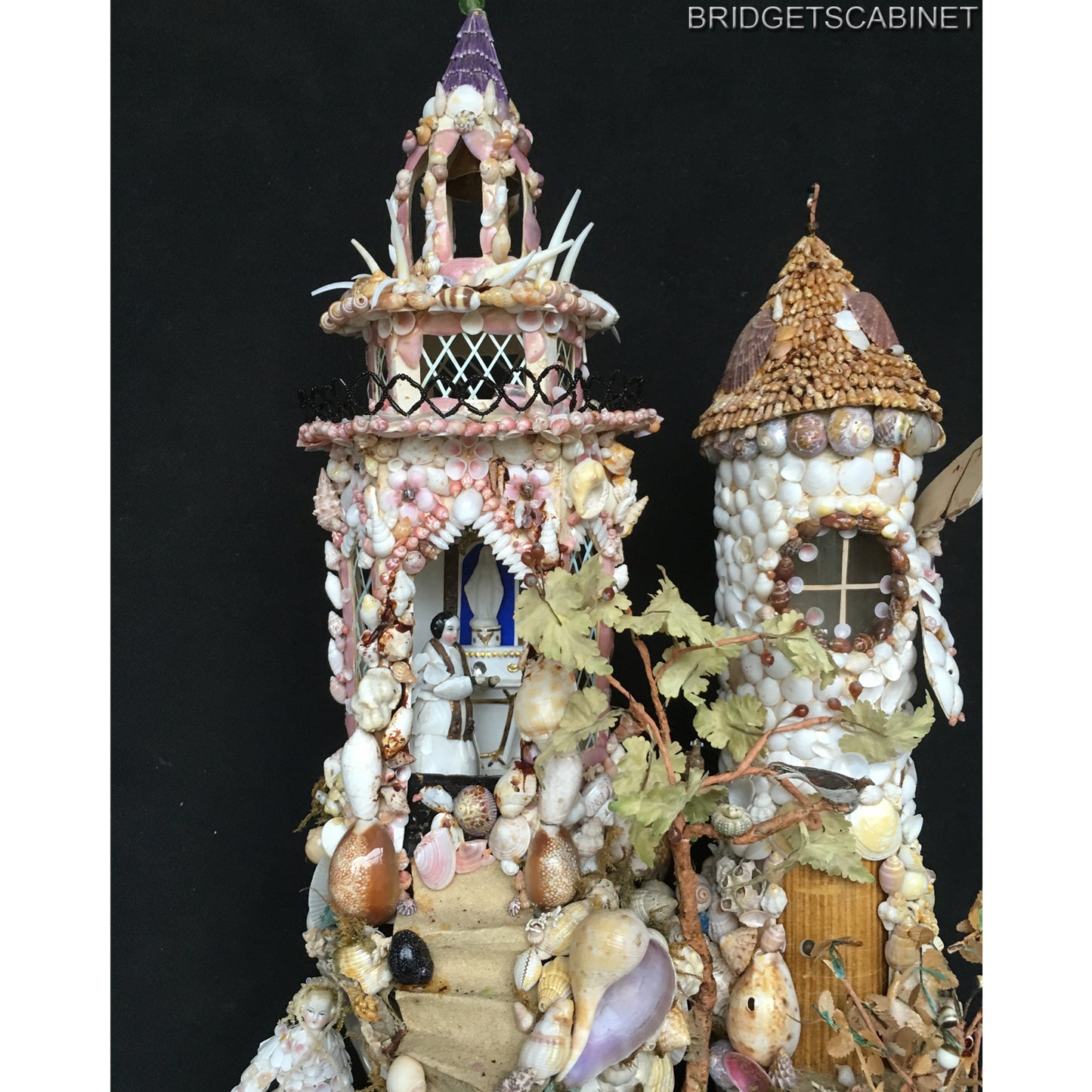 19th Century Victorian Shell Castle Glass Dome
