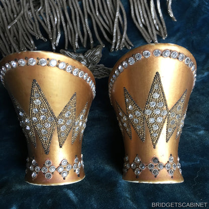 Pair of 1920s Flapper Shoe Heels RHinestones