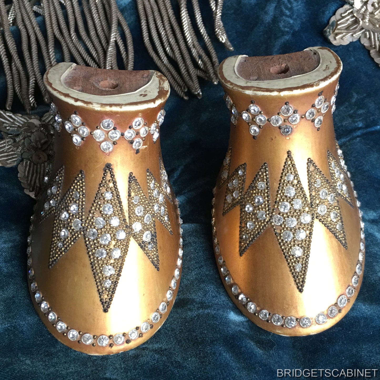Pair of 1920s Flapper Shoe Heels RHinestones