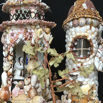 19th Century Victorian Shell Castle Glass Dome