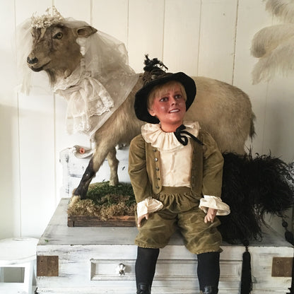 Antique Taxidermy Goat Mounted