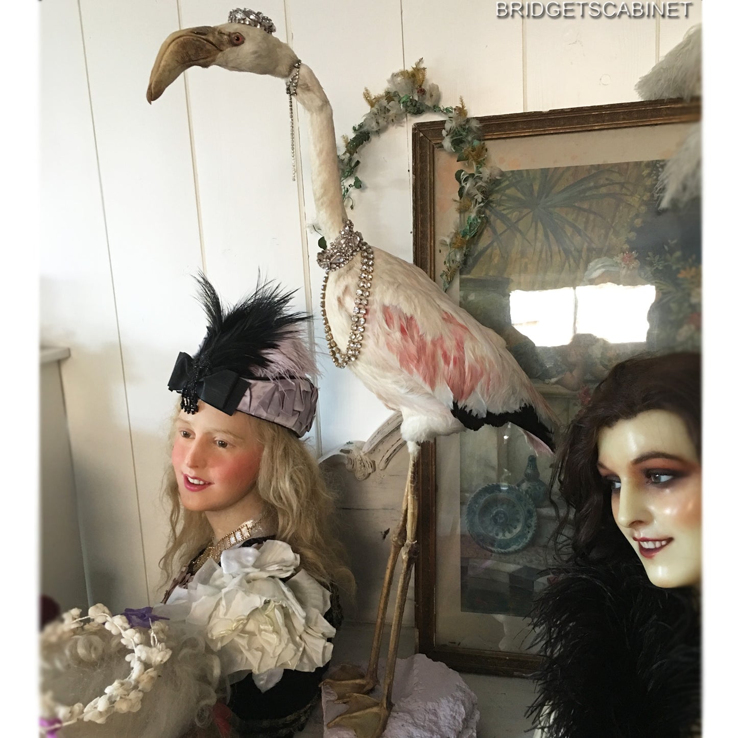 1930s Taxidermy Flamingo Mounted