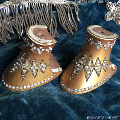 Pair of 1920s Flapper Shoe Heels RHinestones