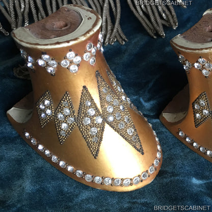 Pair of 1920s Flapper Shoe Heels RHinestones